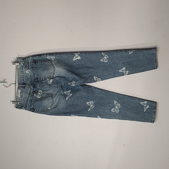 Pacsun Ultra High Rise Slim Button Fly Butterfly Theme Blue Jeans Size 26 - Picture 4 of 8